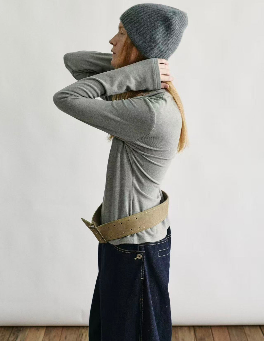 Soft Drape Cowl-Neck Fleece Top