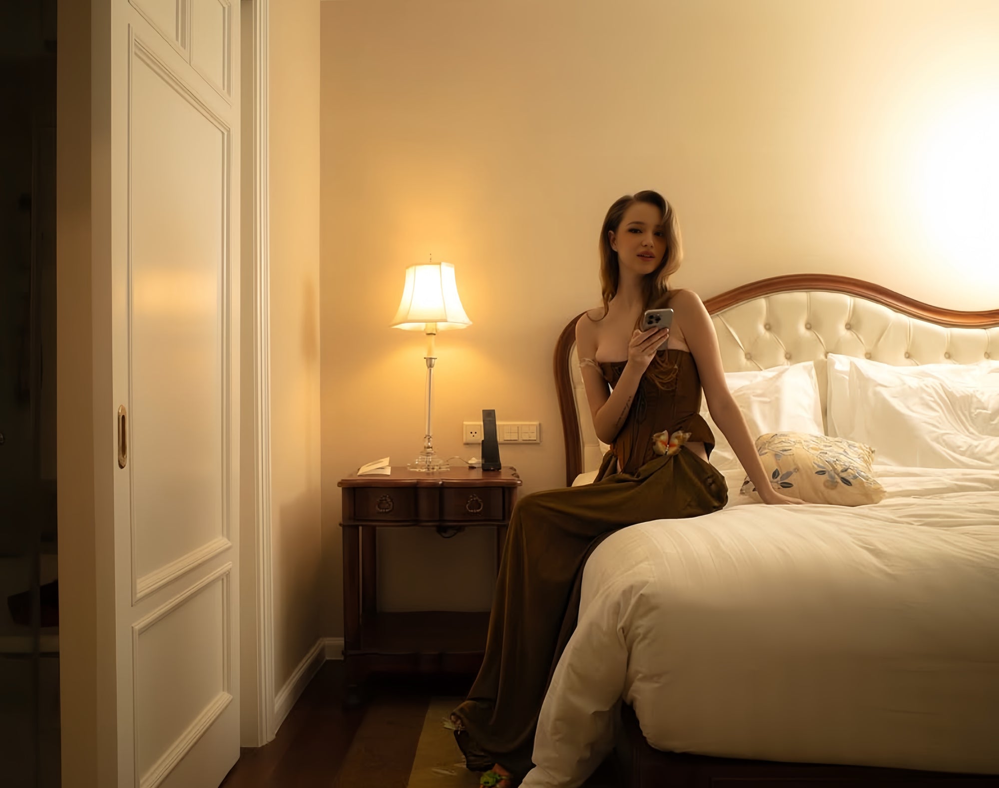 Vintage High-Waist Bustier Dress