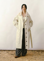 Faux Double-Layer Down Belted Coat