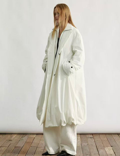 Faux-Layered Long Down Coat