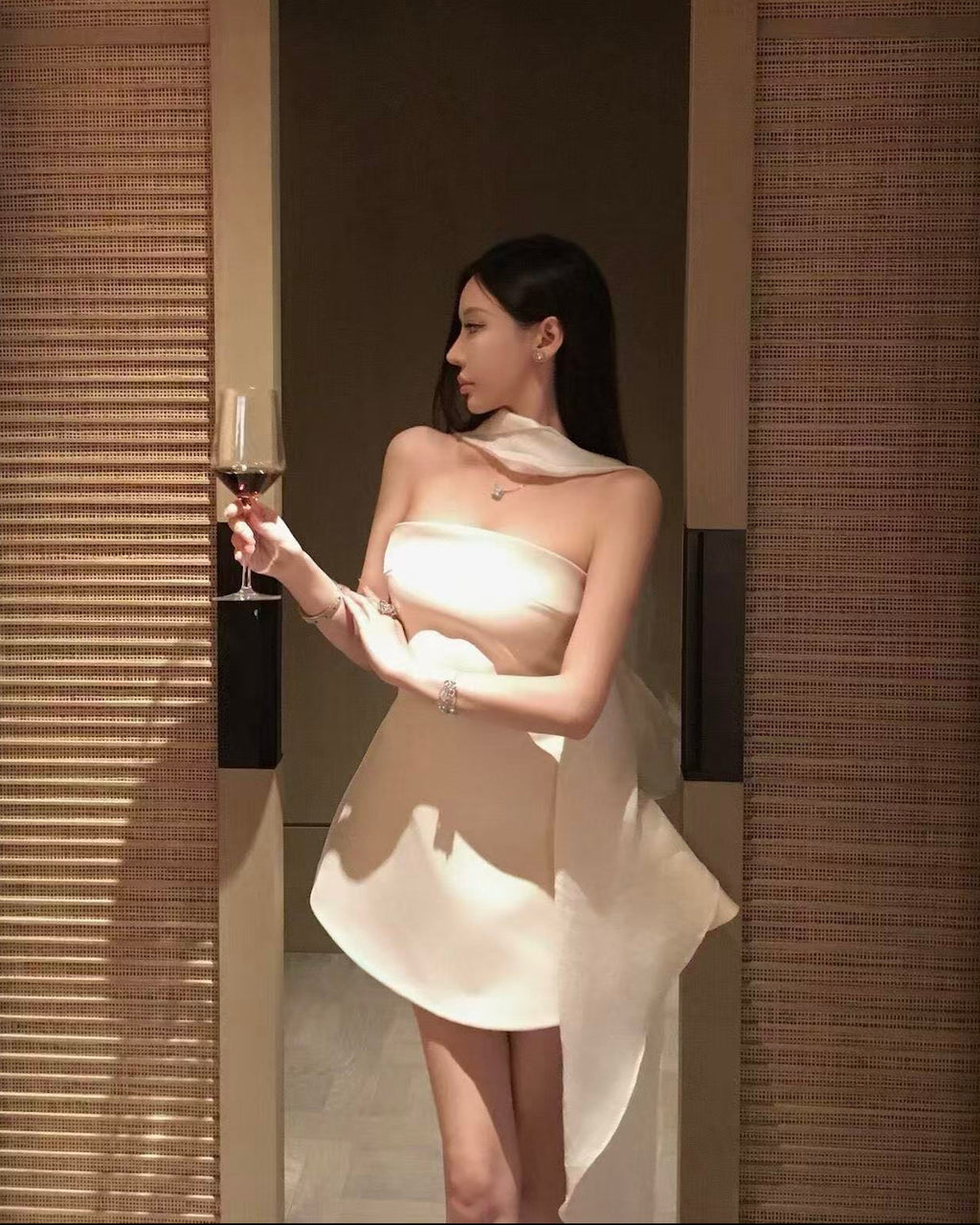 French Luxe Sculpted Mini Dress