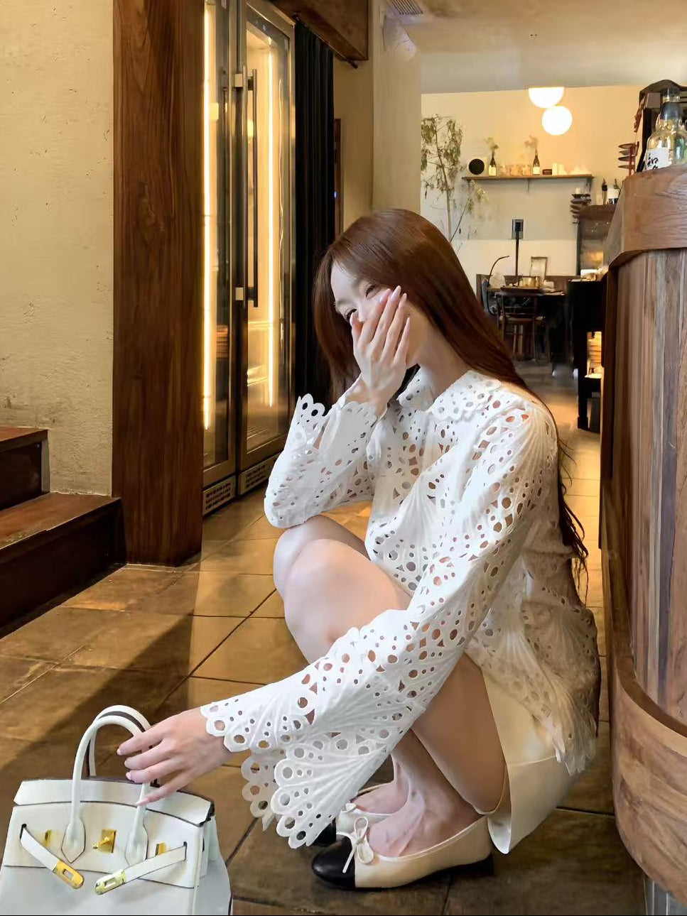 Lumière Lace Cut-Out Blouse