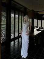 Lace Cut-Out Knot Bodysuit Top