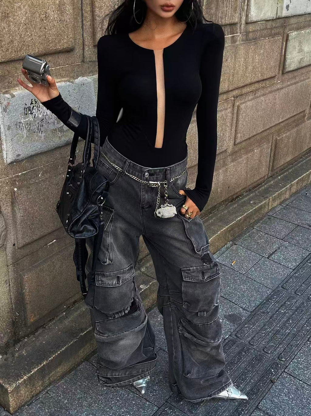 Sheer Panel Fitted Bodysuit