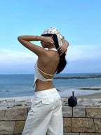 Tailored Halter Vest & Wide-Leg Trousers Set