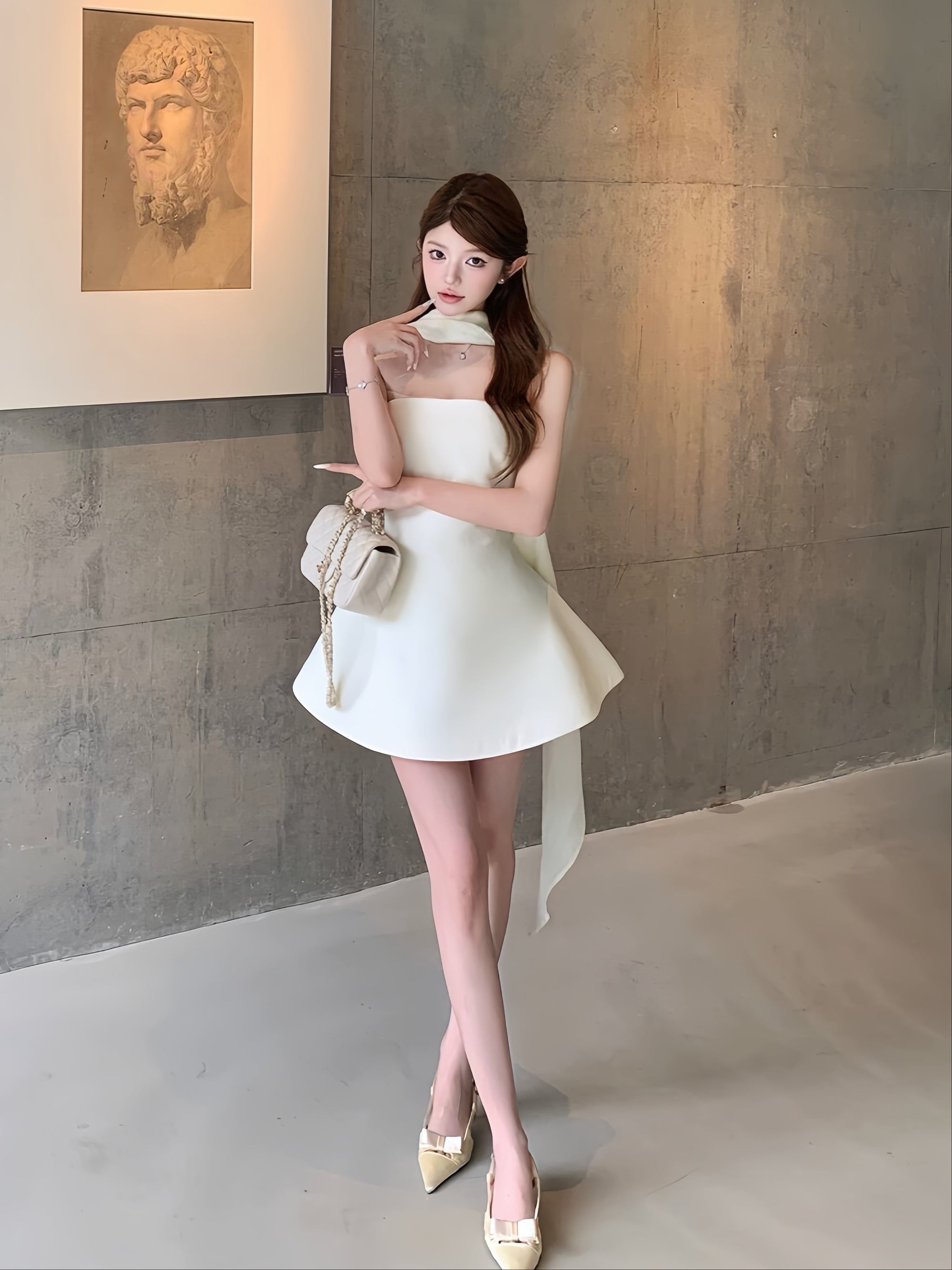 French Luxe Sculpted Mini Dress