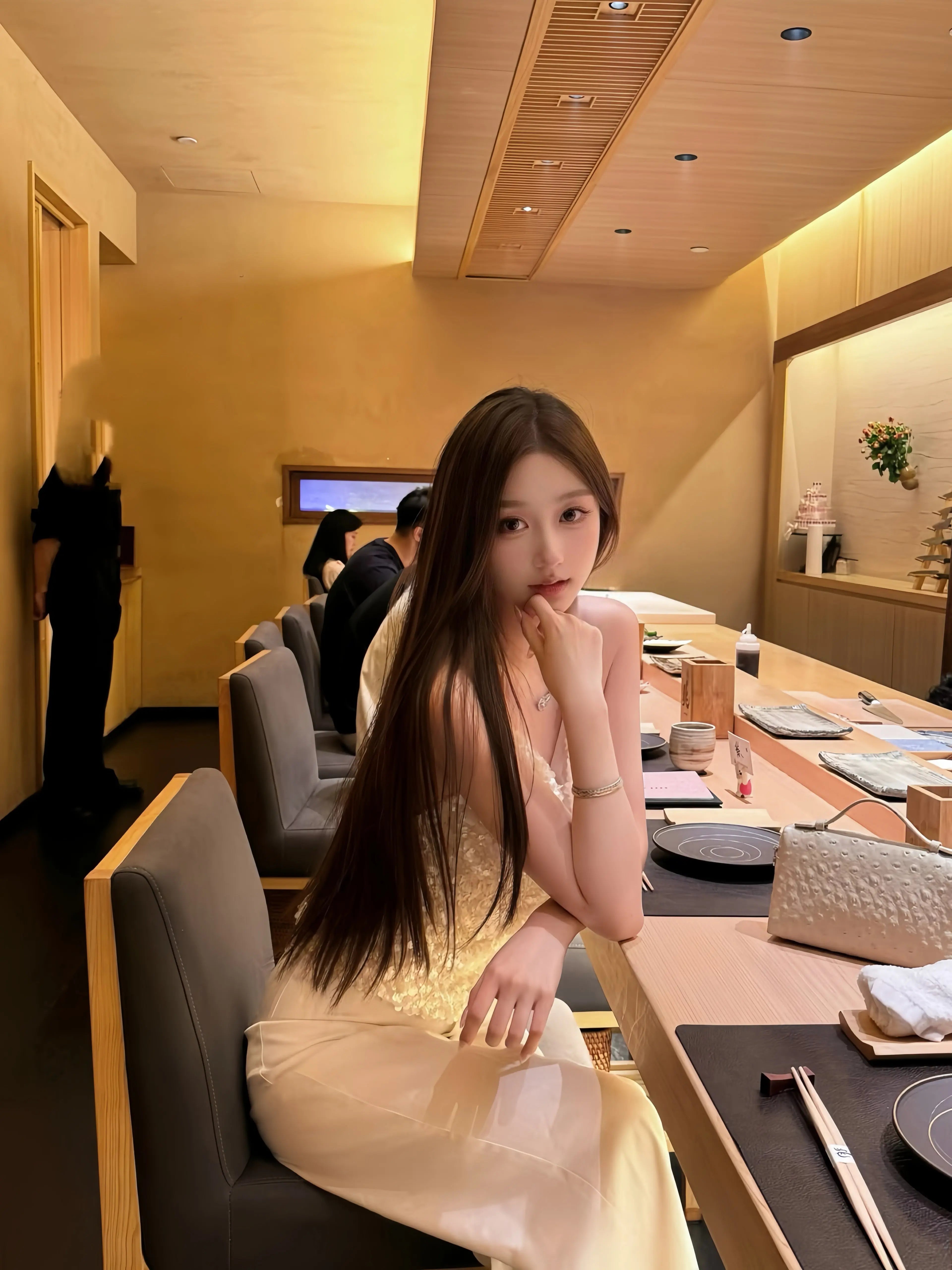 Champagne Cowl Neck Sequin Halter Top - Velanocta