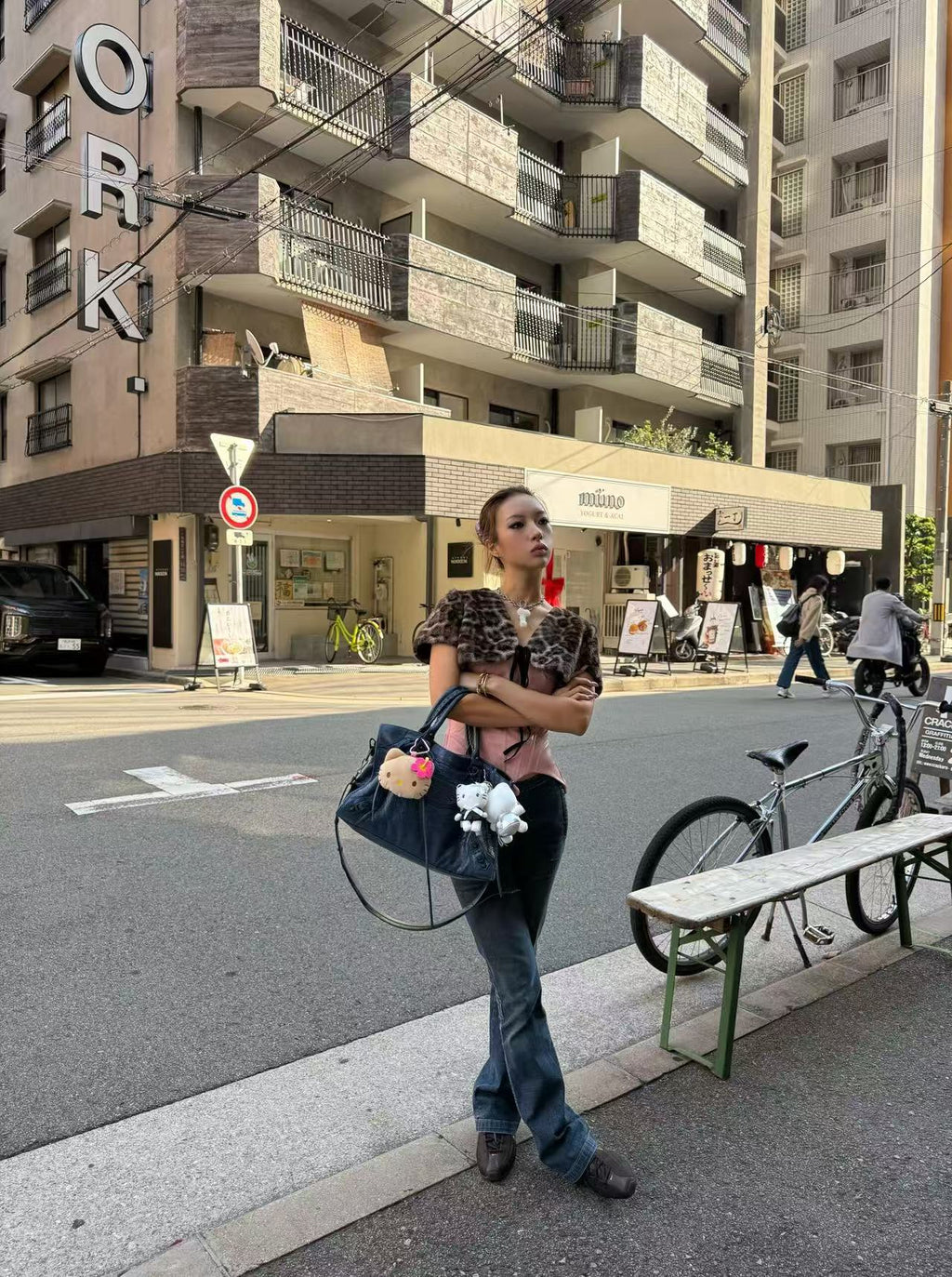 Leopard Faux-Fur Tie-Front Cropped Jacket