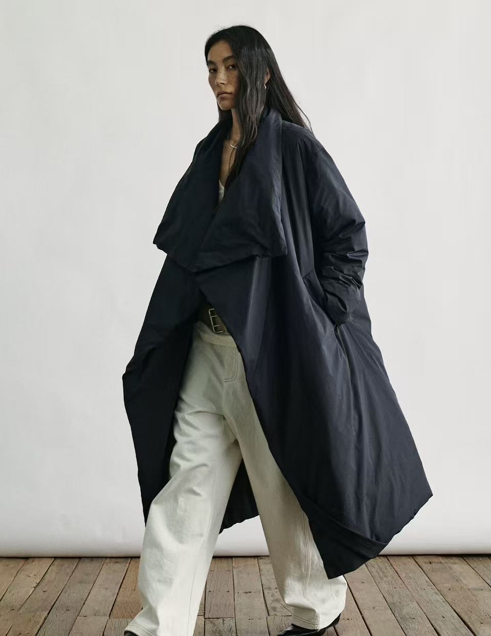 Feather-Light Belted Puffer Coat