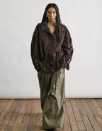 Suede Shield Drawstring Jacket