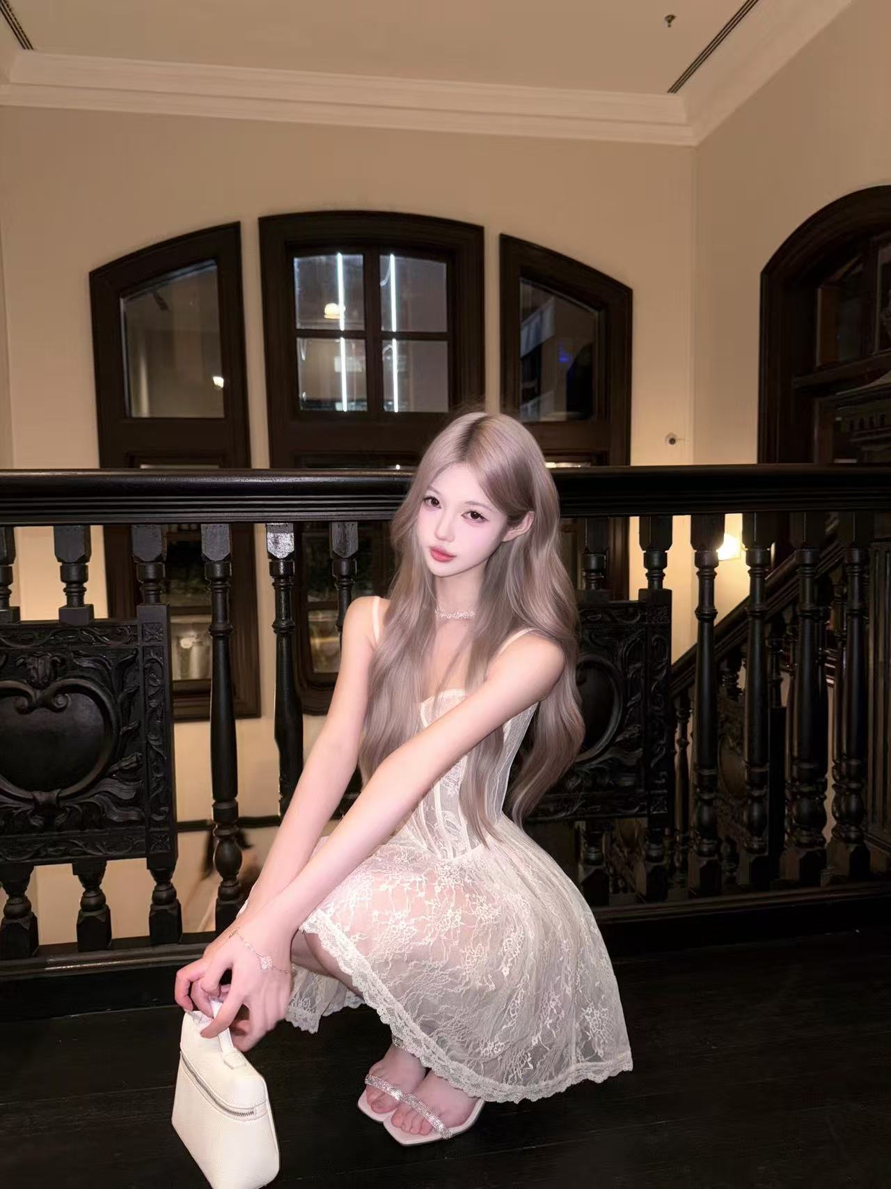 Ivory Lace Corset Midi Dress