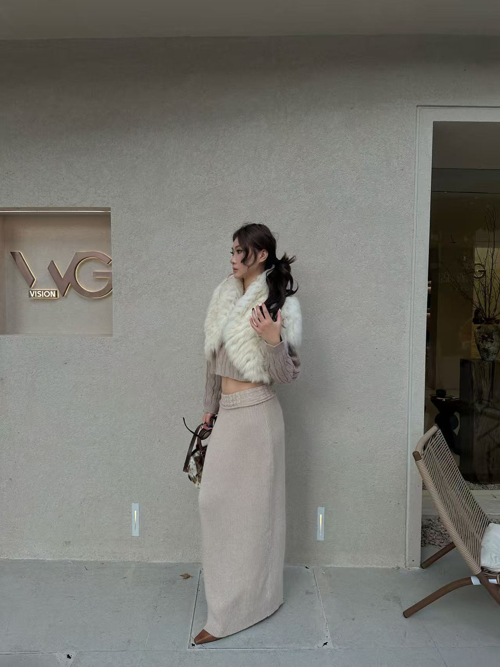 Foxfur Relaxed Drop-Shoulder Vest