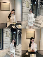 Scarf-Neck Off-Shoulder Ribbed Knit Mini Dress