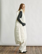 Faux-Layered Long Down Coat