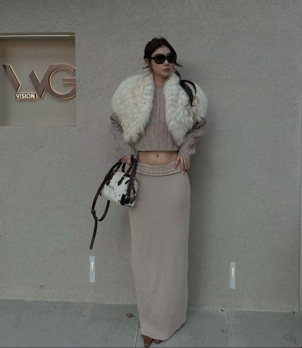 Foxfur Relaxed Drop-Shoulder Vest