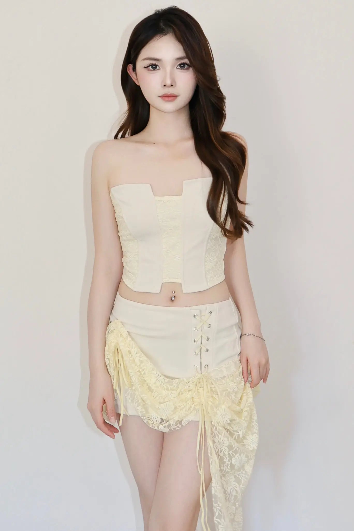 Lace Harmony Corset Skirt Set - Velanocta