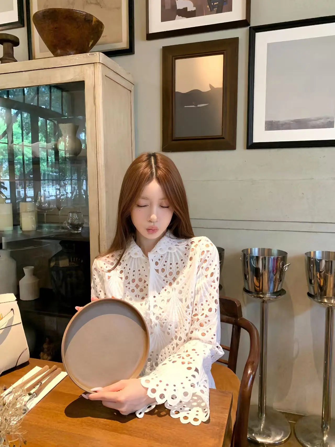Lumière Lace Cut-Out Blouse - Velanocta