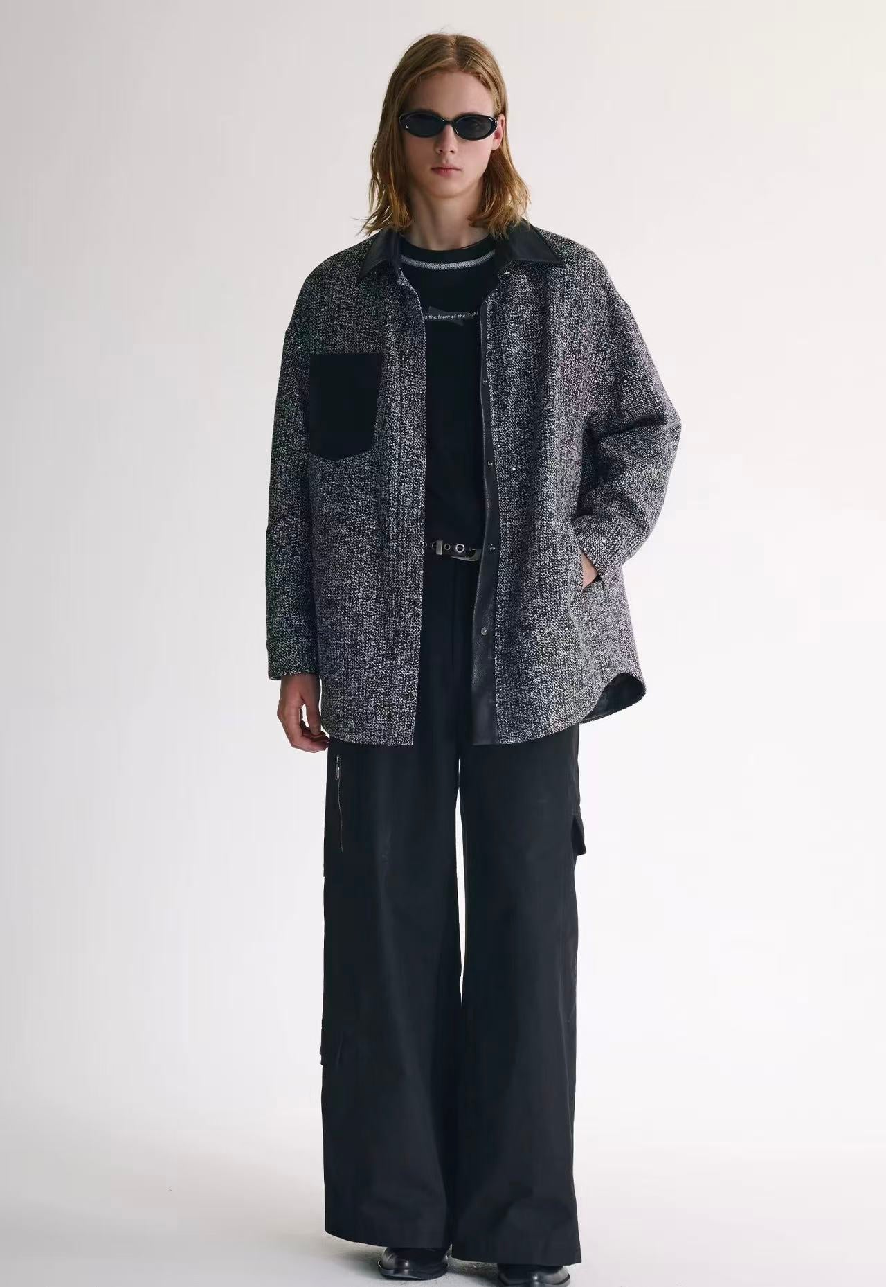 Sequin Tweed Patchwork Jacket