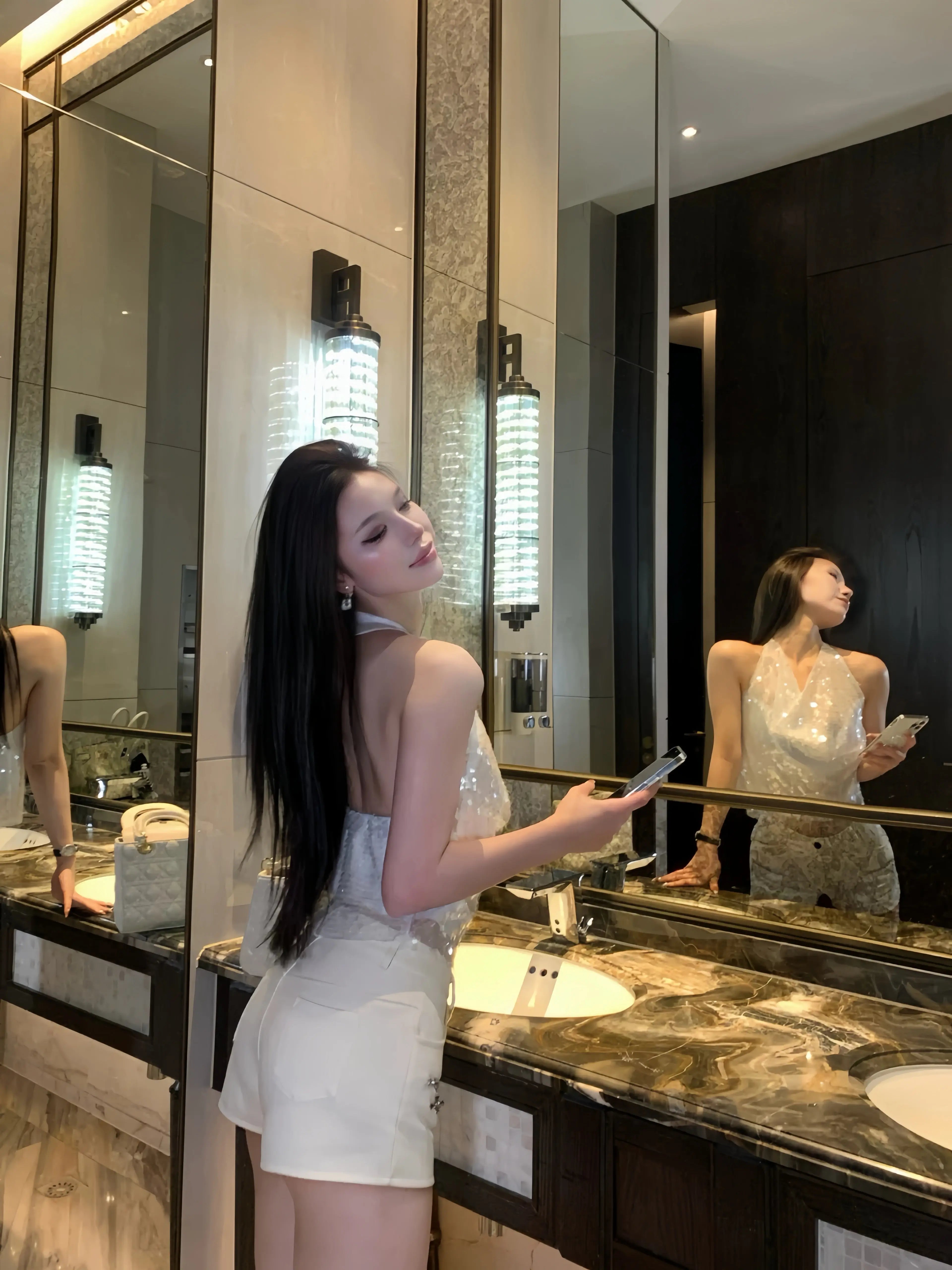 Fluid Draped Halter Neck Backless Top - Velanocta