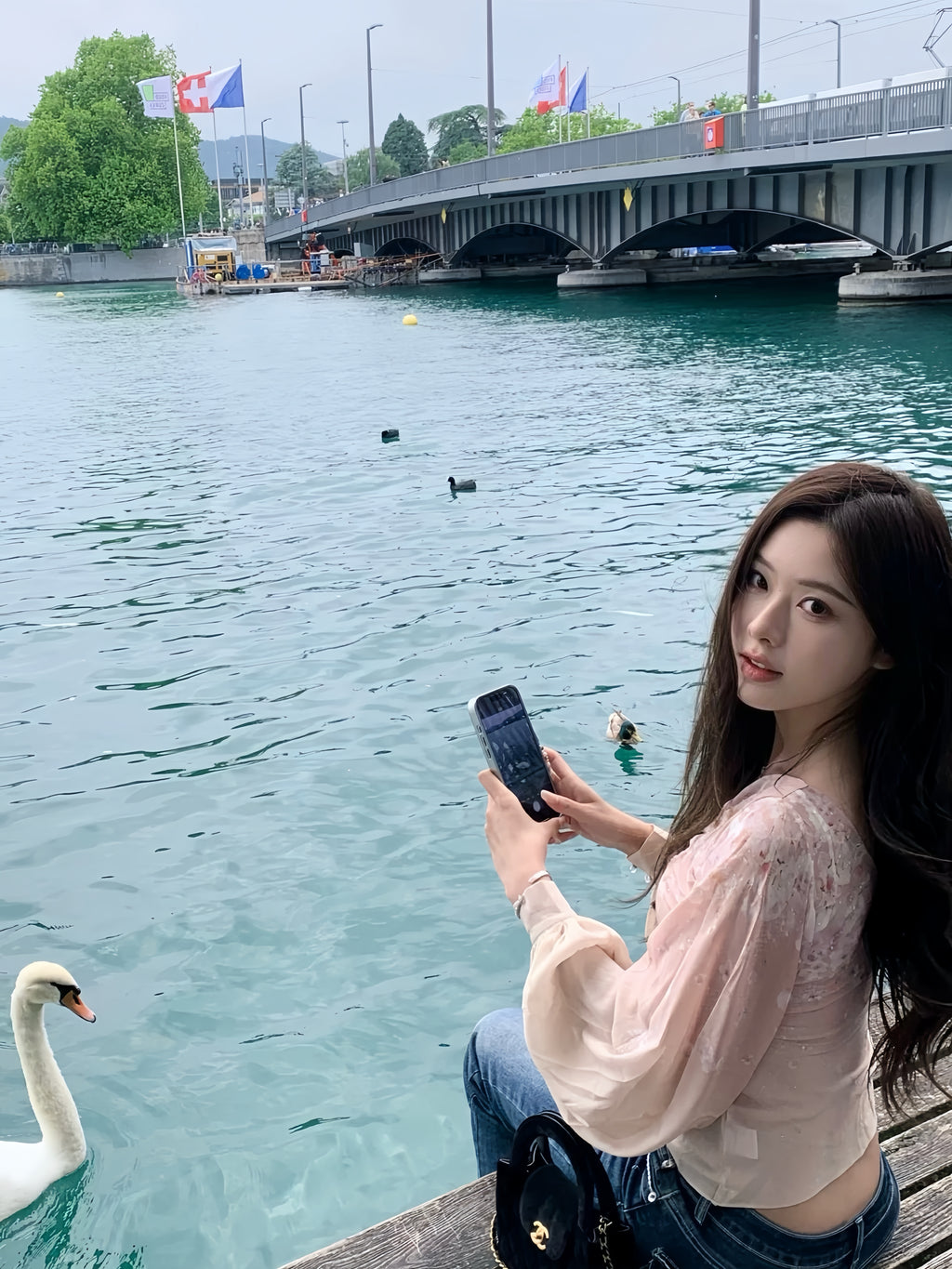 Asymmetric Sheer Snake-Print Off-Shoulder Top