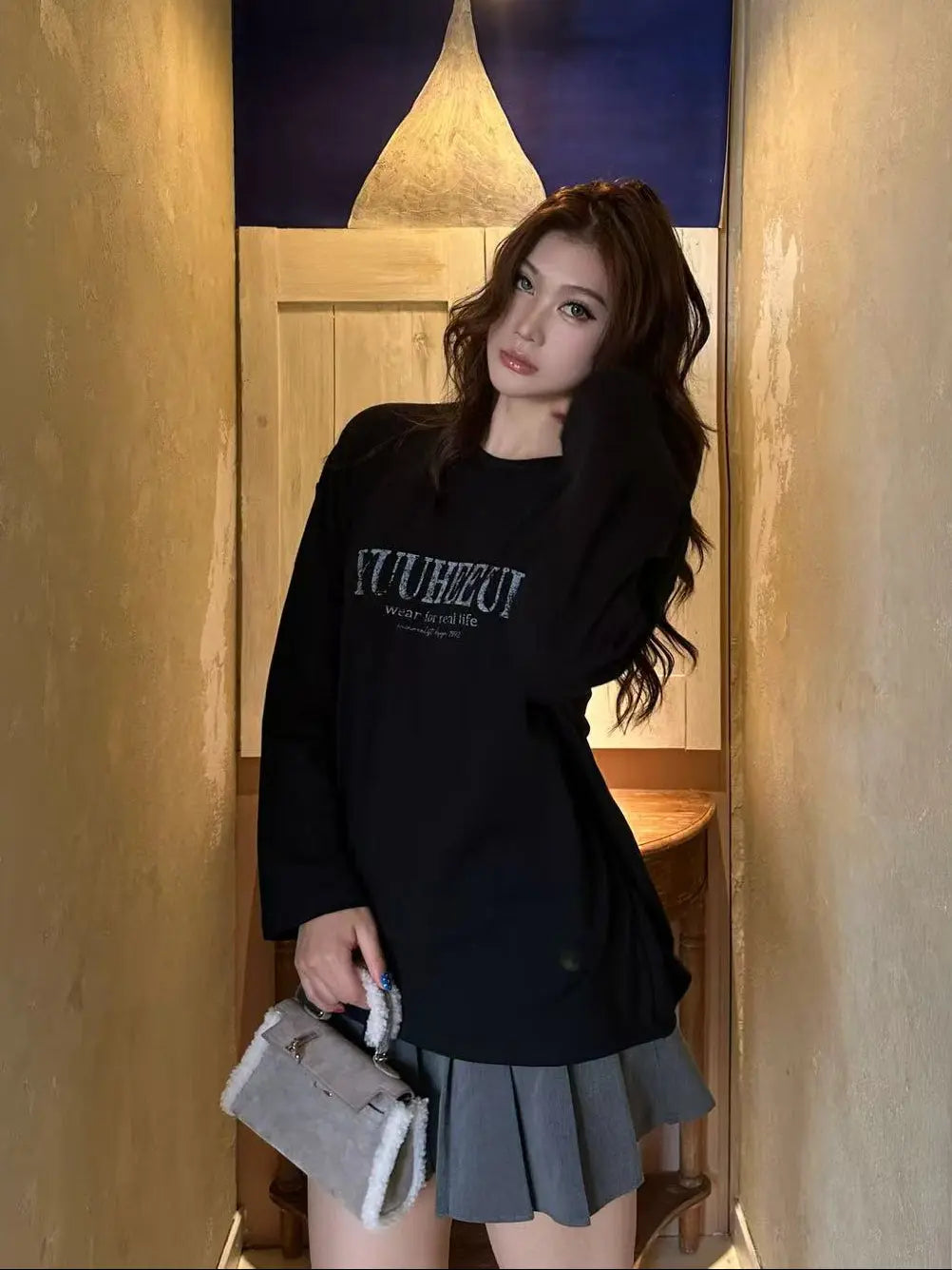 Cozy Fleece Inner Long Sleeve Top - Velanocta