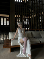 Lace Cut-Out Knot Bodysuit Top