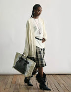 Openwork Fringe Paper-Yarn Cardigan