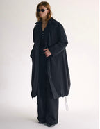 Faux-Layered Long Down Coat