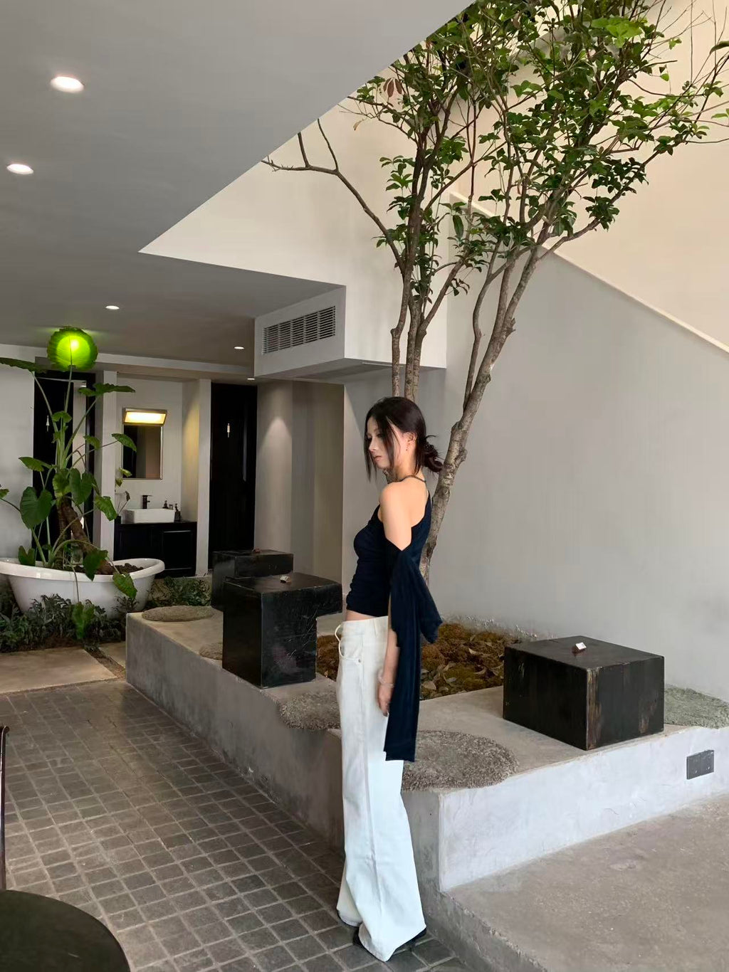 Asymmetric Off-Shoulder Draped Top