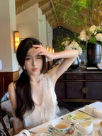 Lace Jacquard Fitted Vest Shirt