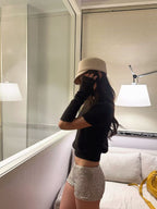 Soft Knit Sleeve-Set Sweate