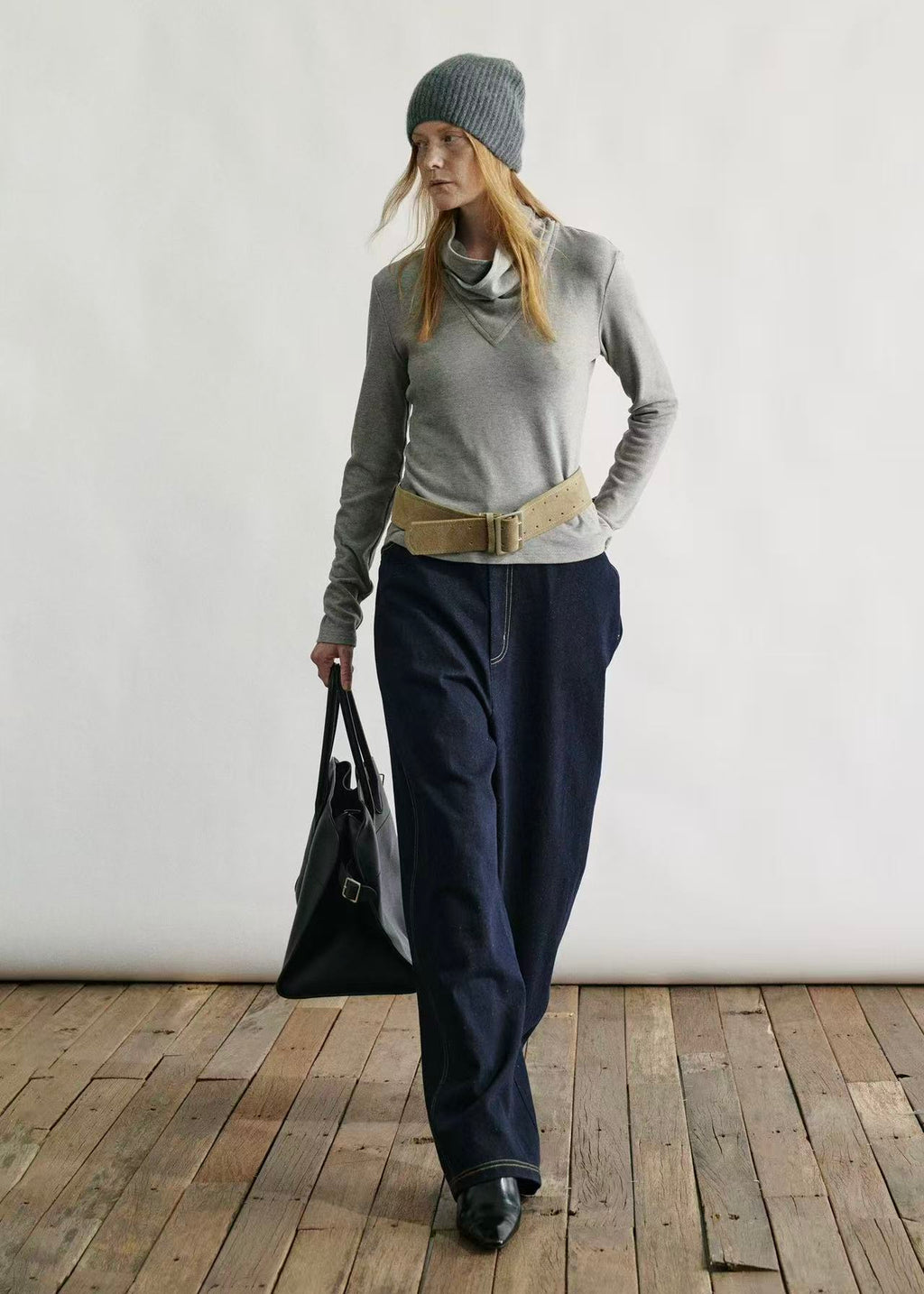 Soft Drape Cowl-Neck Fleece Top