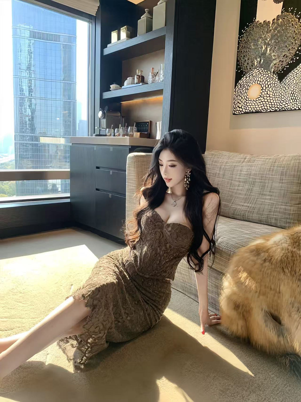 Lace Corset Top & Skirt Set