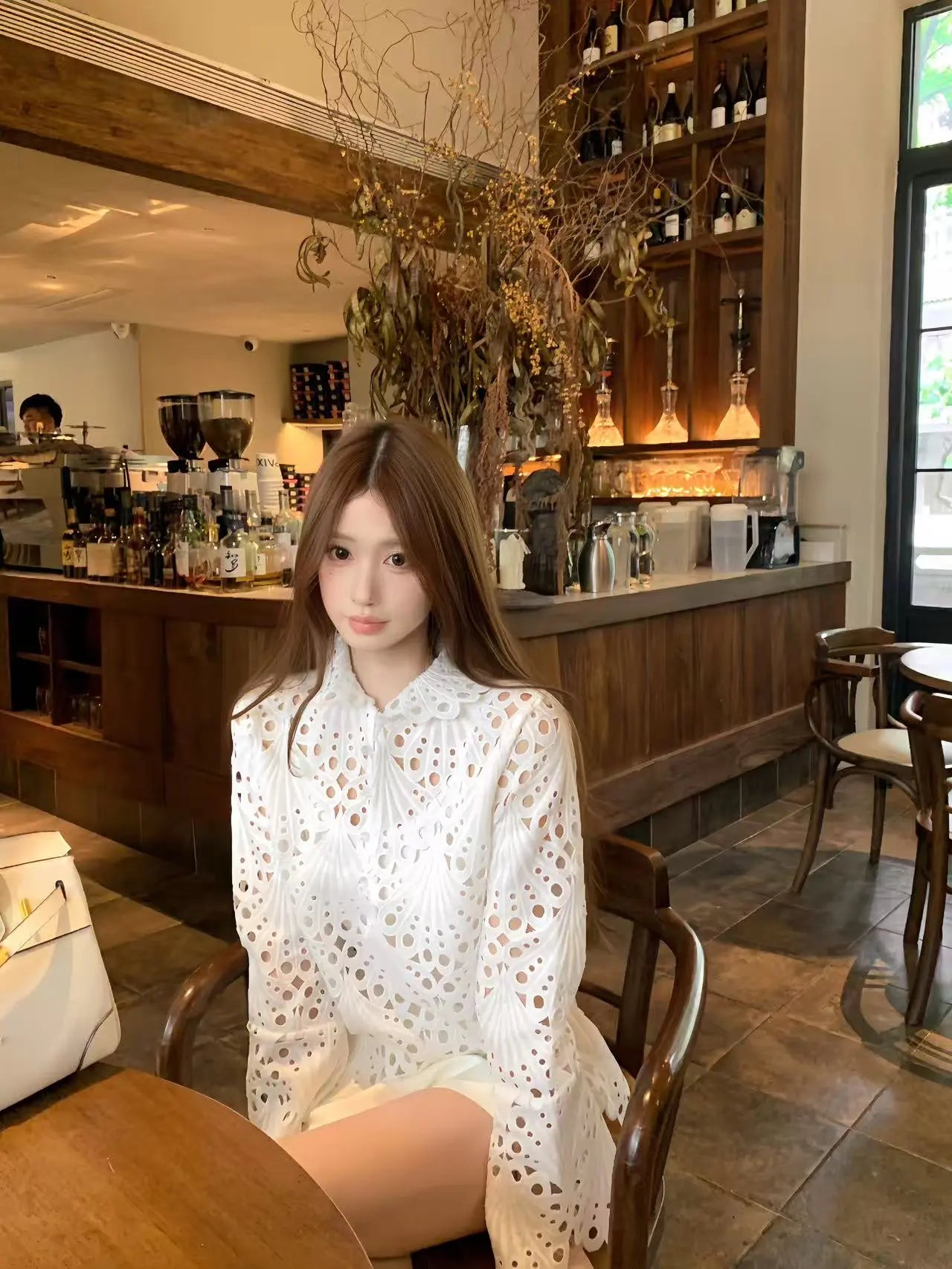 Lumière Lace Cut-Out Blouse - Velanocta