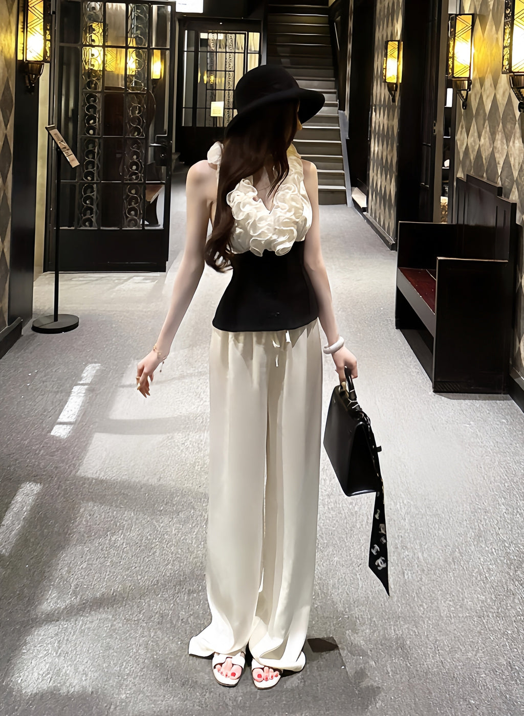 Sculpted Petal Halter Top