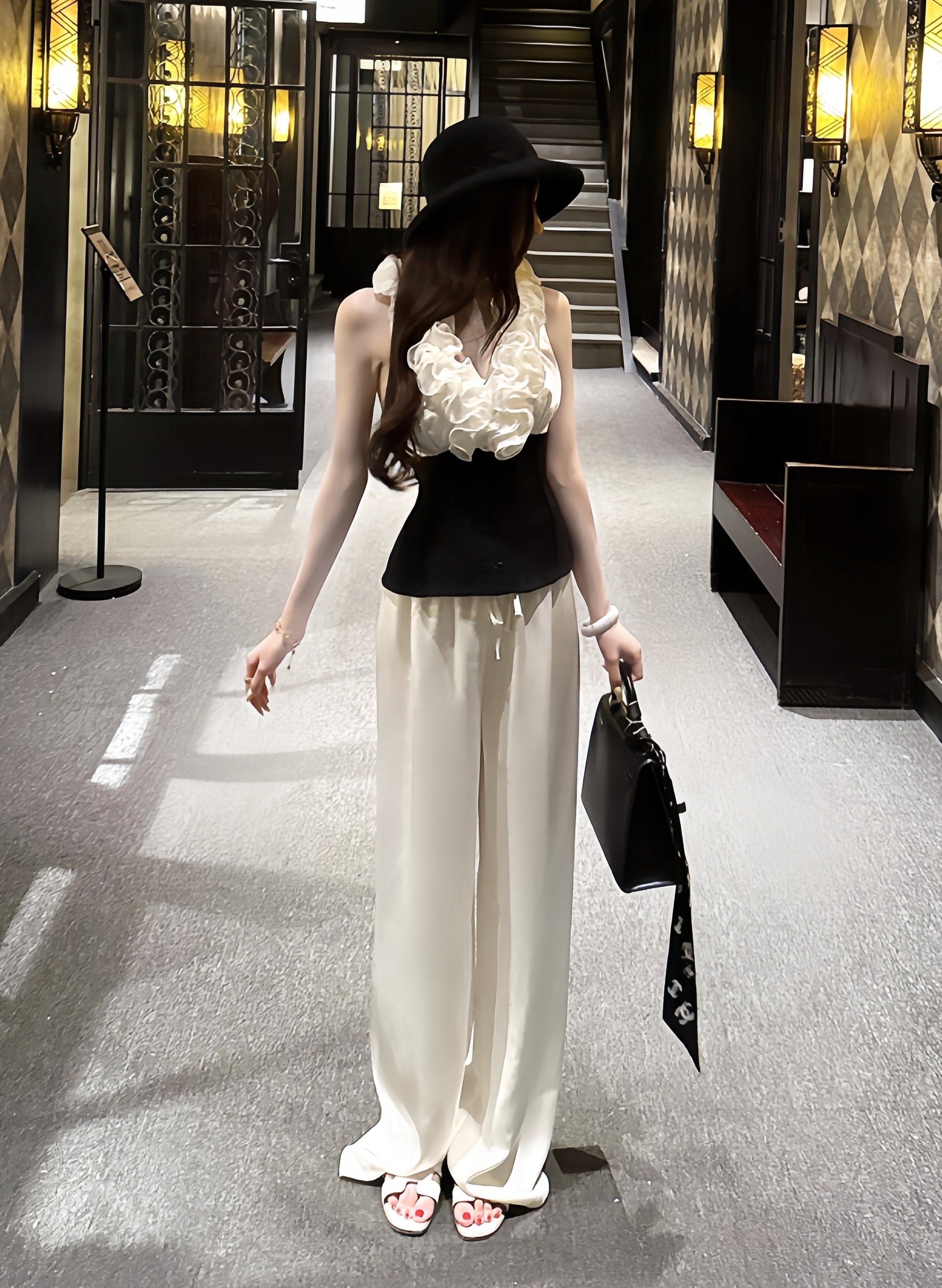 Sculpted Petal Halter Top