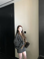 Merino Wool Coat with Oversized Mink-Feel Collar