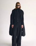 Faux-Layered Long Down Coat