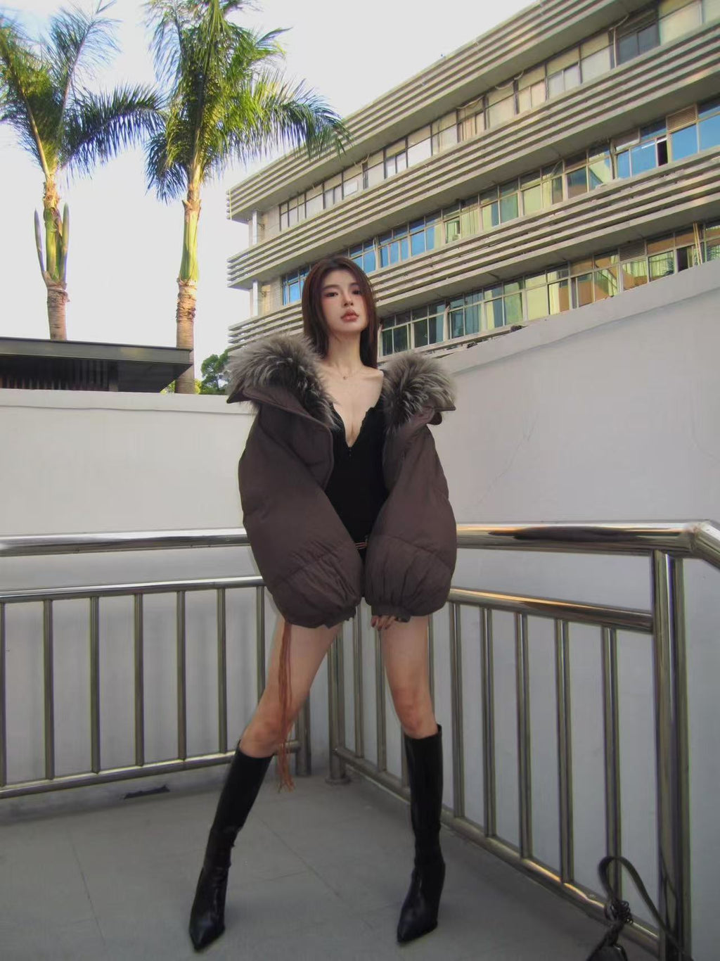 Duck Down Jacket · Raccoon Fur Collar