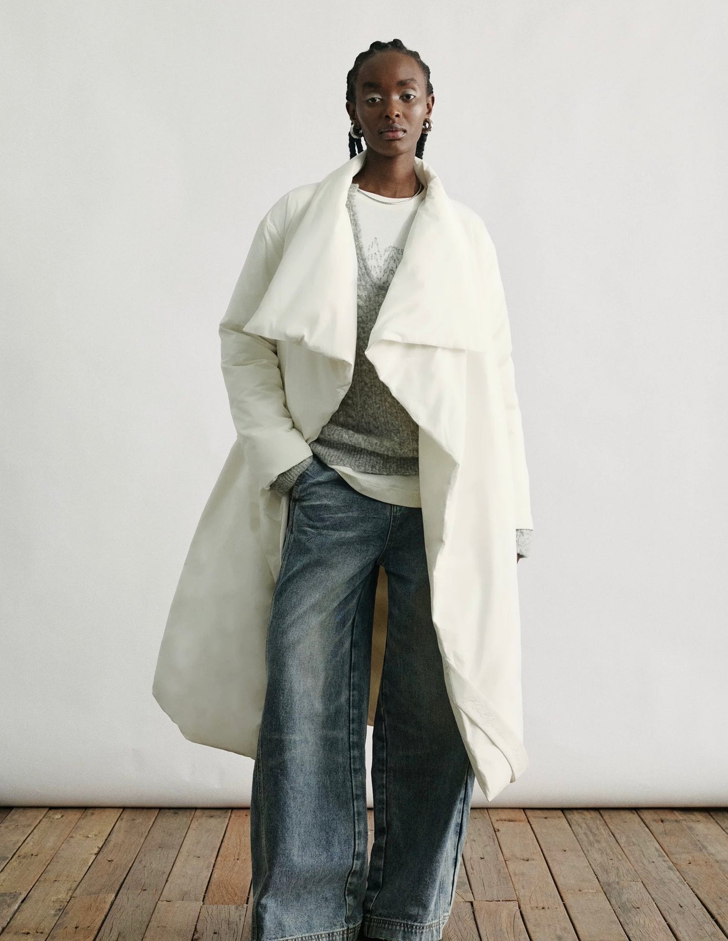 Feather-Light Belted Puffer Coat