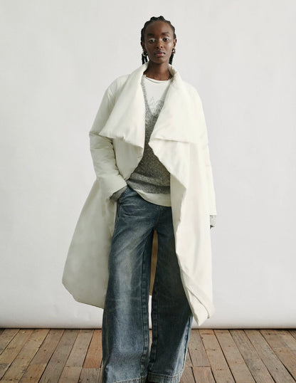 Feather-Light Belted Puffer Coat